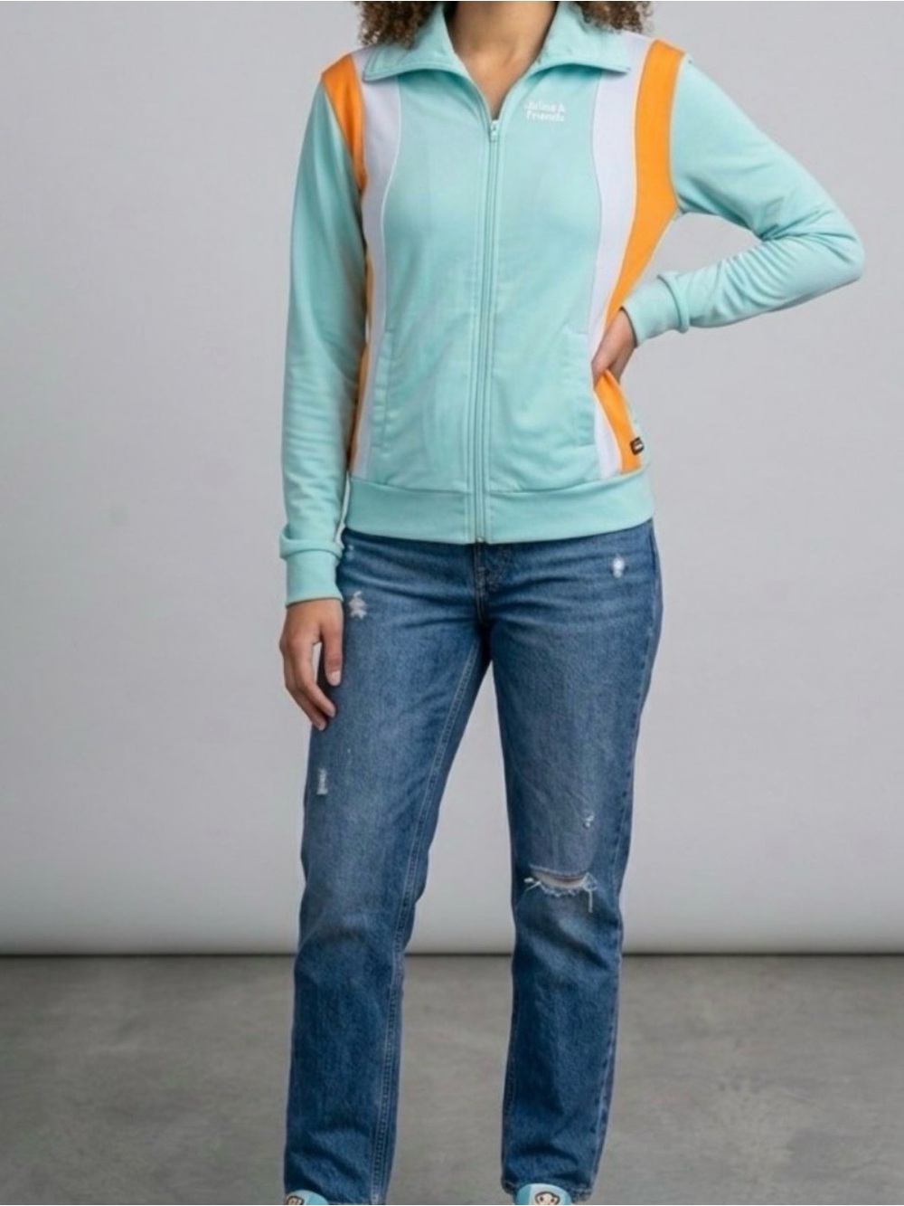 Vintage Paul Frank “Julius & Friends” Retro track Jacket, in aqua, size medium